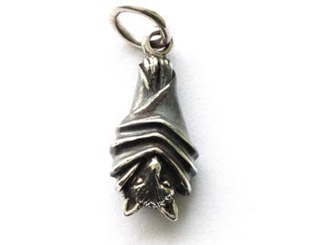 925 Sterling Silber Kleiner Fledermaus Anhänger
