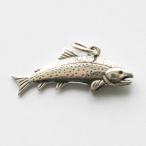 925 Sterling Silver Trout Fish Charm