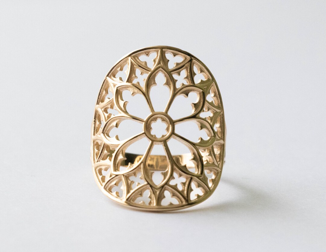 Window Ring Symbol Bronze Cathedral Rose Window Ring - Etsy