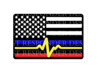 Adesivo de despachante, adesivo da linha dourada fina, adesivo de despacho do 911, bandeira da linha dourada fina, presente da linha dourada fina, linha azul fina, linha vermelha fina, 911