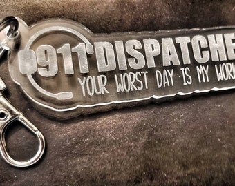 911 Dispatcher keychain, thin gold line keychain, dispatcher keychain, dispatcher gifts, thin gold line, 911 dispatcher gifts, dispatch week