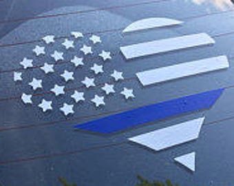 Thin Blue Line Flag, Police Decal, Blue Lives Matter, Law Enforcement, Sheriff Deputy Wife, Police Wife, Police Girlfriend, Blue Line Flag