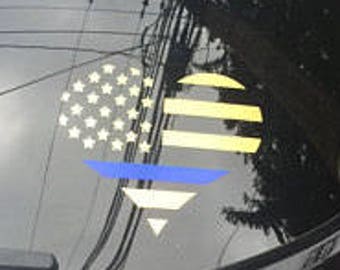 Dispatcher decal, Thin gold line decal, 911 dispatch decal, thing gold line flag, thin gold line gift, dispatcher gift, 911 dispatch, 911