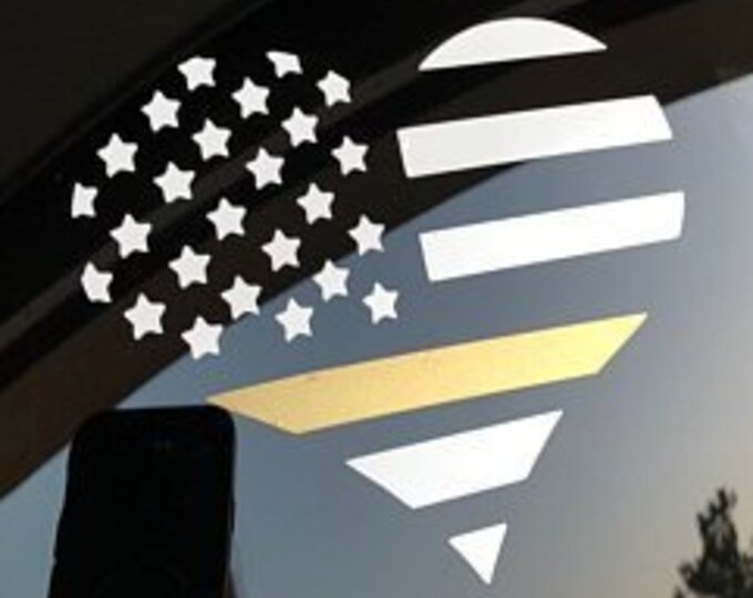 911 Dispatcher Decal Thin Gold Line Decal 911 Dispatch - Etsy