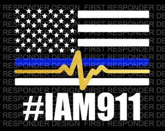 Dispatcher decal, Thin gold line decal, 911 dispatch decal, thin gold line flag, thin gold line gift, thin blue line, thin red line, 911