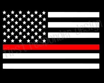 Thin red line flag decal, thin red line, thin red line decal, firefighter decal, gift for firefighter, firefighter gifts, firefighter wife