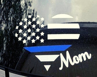 Police Mom Decal, Thin Blue Line Decal, Deputy Mom, Officer Mom, LEO Mom, Law Enforcement, Police Mom, Mom Gift, Officer Gift, Police Mom