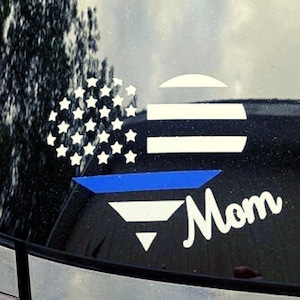 Police Mom Decal, Thin Blue Line Decal, Deputy Mom, Officer Mom, LEO Mom, Law Enforcement, Police Mom, Mom Gift, Officer Gift, Police Mom