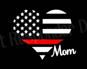 Firefighter Mom Decal, Thin Red Line Decal, Firefighter, Fire Dept, Firefighter Gift, Firefighter Decal, Firefighter Family, Fire Mom, TRL