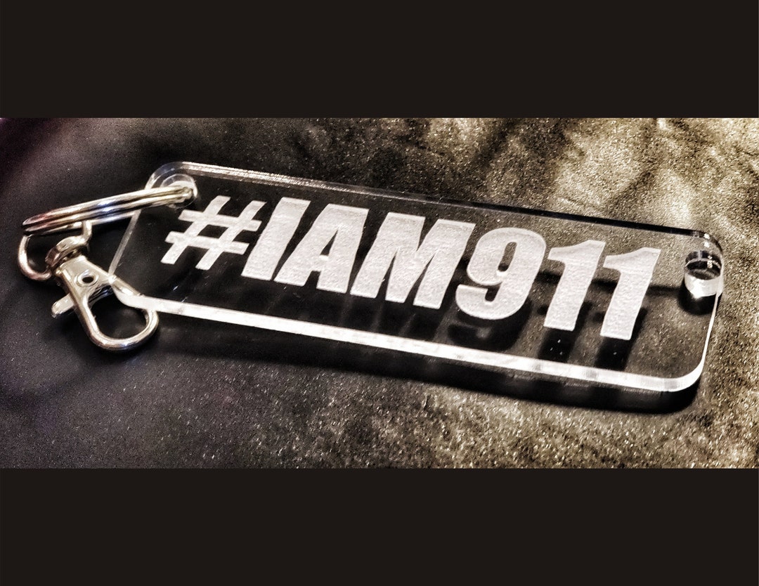 911 Dispatcher Keychain, Thin Gold Line Keychain, Dispatcher Keychain