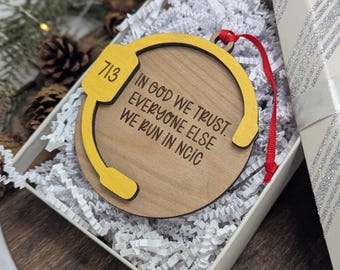 911 Dispatcher Headset Ornament | Personalized Dispatcher Christmas Ornament | NCIC Gift | Emergency Dispatcher Gift | Thin Gold