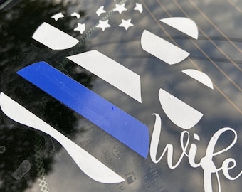K9 Officer Wife, K9 Officer, K9 Police, Police K9, Thin blue line flag decal, police flag, police wife, deputy wife, police officer gift