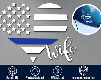 Thin Blue Line Wife Decal | Police Wife Car Sticker | Deputy Wife Gift | Law Enforcement Window Decal | Police Officer Gift