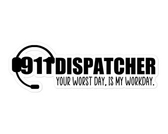 Decalque do despachante 911 Seu pior dia é meu dia de trabalho, adesivo do despachante 911, presente do despachante, presente para despachante, presente de linha dourada fina, polícia