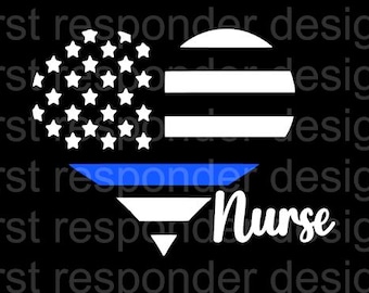 Calcomanía de enfermera de policía, esposa de oficial de policía, bandera de la Línea Azul Delgada, calcomanía de esposa de agente, bandera de la Línea Azul Delgada, calcomanía de la Línea Azul Delgada con brillantina