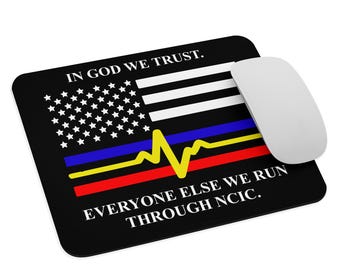 911 ディスパッチャー マウスパッド、911 ディスパッチャー ギフト、警察ディスパッチャー、消防ディスパッチャー、細い金線、911 ディスパッチャー ギフト