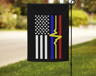 First Responder Garden flag | Thin Blue Line | Thin Red Line | Thin Gold Line Garden Flag | Dispatcher Garden Flag
