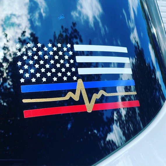 Dispatcher decal, Thin gold line decal, 911 dispatch decal, thin gold line flag, thin gold line gift, thin blue line, thin red line, 911