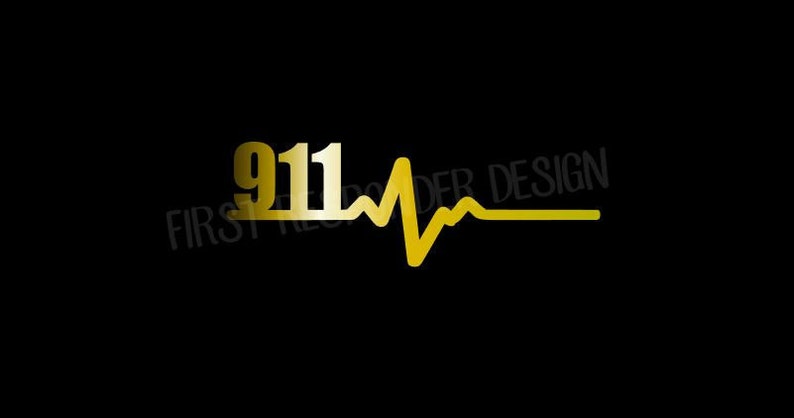 911 Dispatcher decal Thin gold line decal 911 dispatch | Etsy
