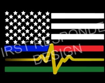 Calcomanía de bandera del ejército, calcomanía de socorrista, regalo para socorrista, calcomanía de bandera