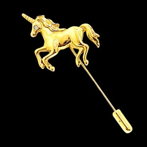 Vintage Unicorn Stick Pin Gold Tone