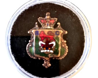Rare Colonial British Columbia Enamel Sweetheart Pin Heraldic Victorian Pre 1895