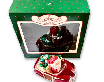 1987 Hallmark Keepsake Ornament Santa's Woody Here Comes Santa Series #9 Christmas