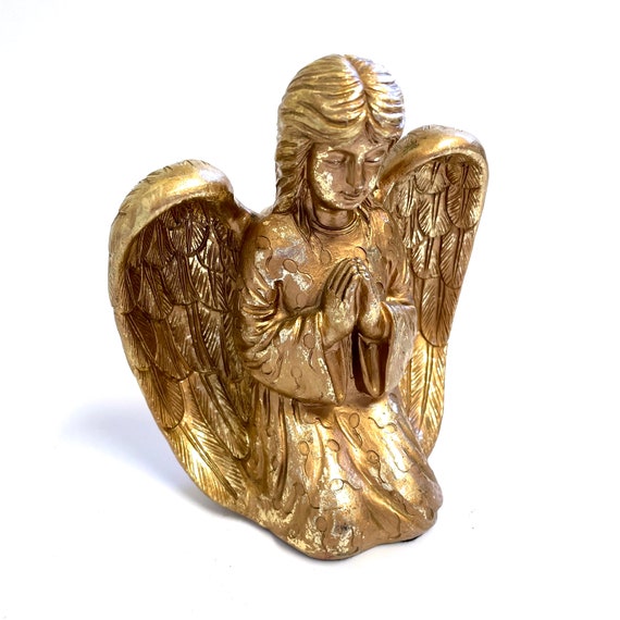 Praying Kneeling Angel Candle Holder Hollywood Regency Gold Etsy