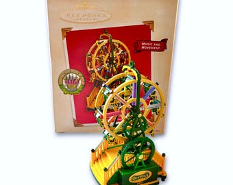 Hallmark 100 Years of Fun Crayola Crayons Music Movement Christmas Ferris Wheel Ornament 2003