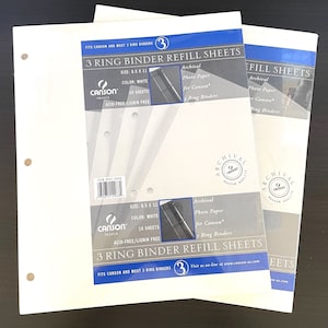 May include: A pack of 10 white, acid-free, lignin-free 8.5 x 11 inch archival photo paper refill sheets for 3-ring binders. The pack is labeled "Canson" and features the text "Archival Photo Paper for Canson 3 Ring Binders".