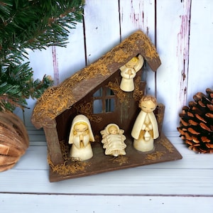Vintage Nativity Creche Scene Mid Century Modern Made in Japan