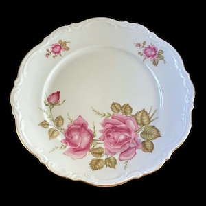 Vintage June Rose Mitterteich Bavaria Germany 10&quot; Dinner Plate