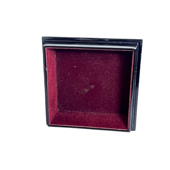 Vintage Lacquer Trinket Jewelry Box Dark Brown Bl… - image 8