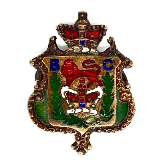 Antique Colonial B C British Columbia Pin Heraldi… - image 5