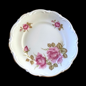 Vintage June Rose Mitterteich Bavaria Germany 7 3/4&quot; Salad Plate