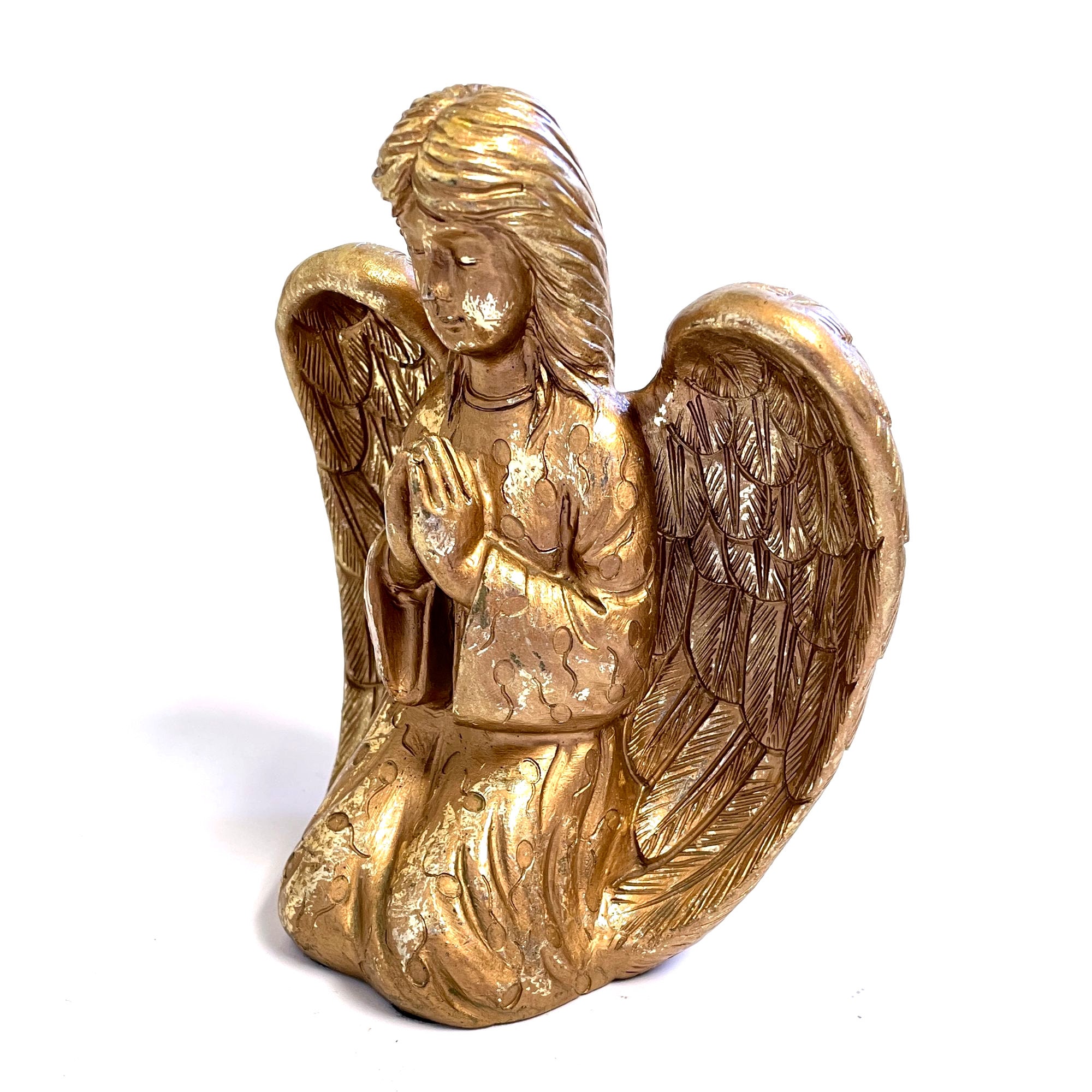 Praying Kneeling Angel Candle Holder Hollywood Regency Gold Etsy