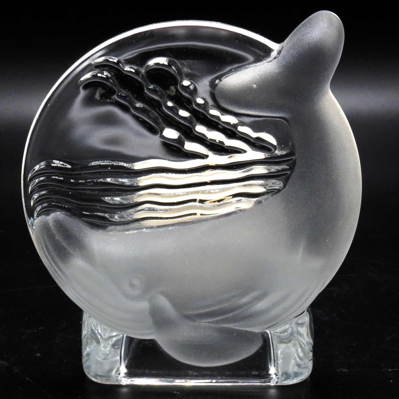 Whale Candle Holder Frosted Clear Glass Retired PartyLite Etsy