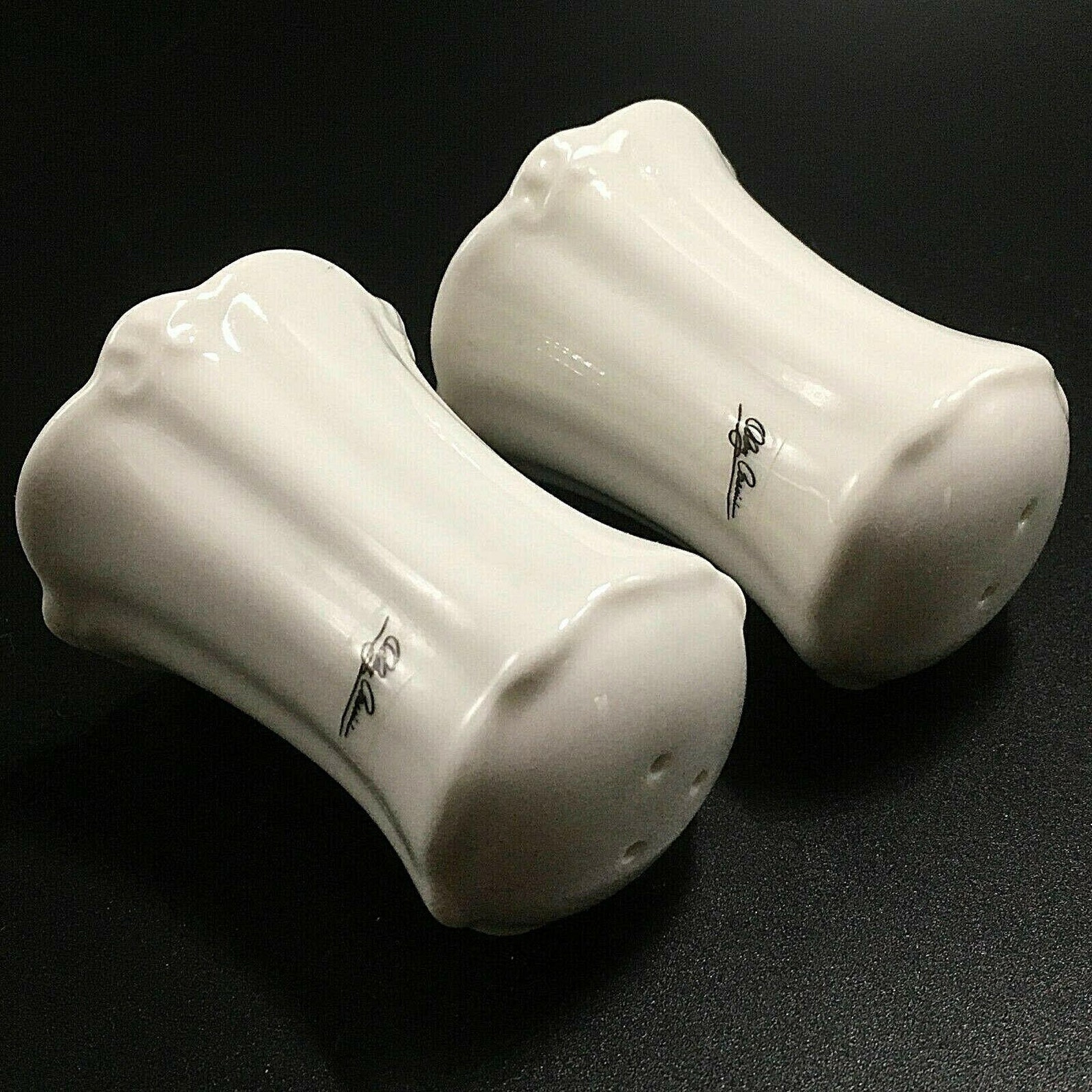 Salt and Pepper Shaker Set Oleg Cassini off White Draped Etsy