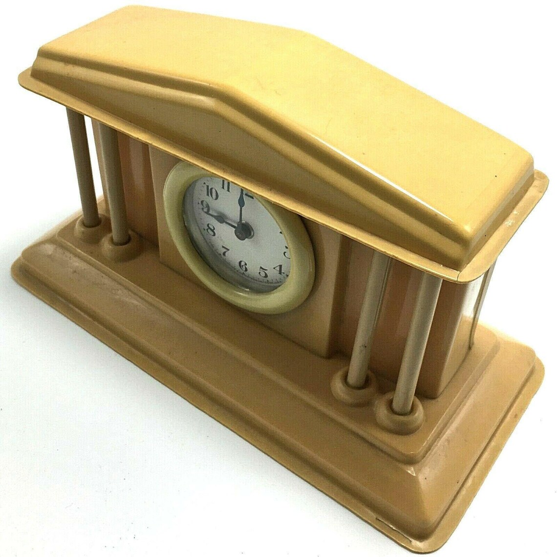 Vintage Lux Clock Celluloid Temple Columns Mantle Desk AS IS Etsy
