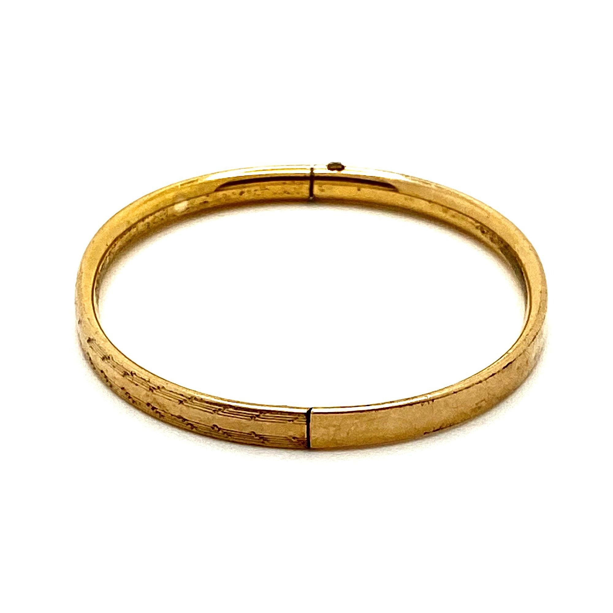 バングル　ゴールド　レディース　1/20 12k gf. Vintage A&Z 1/20 12K GF Gold Filled Bracelet 5.5” For Repair