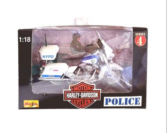 1998 Maisto 1:18 NYPD Harley-Davidson Electra Glide Police Motorcycle Die-Cast Series 4