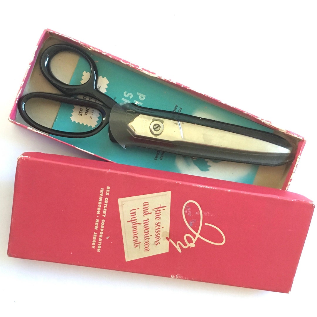 Joy Rex Cutlery USA Pinking Shears Nickel Japanned Handle P75 Box