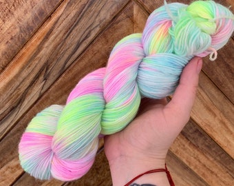 Hand dyed rainbow sock yarn - Lucky Charms  | Pastel sock yarn | Rainbow sock yarn | dyed-to-order