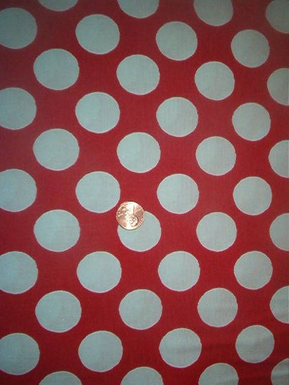 Jumbo extra large red & white polka dot fabricIn the Etsy