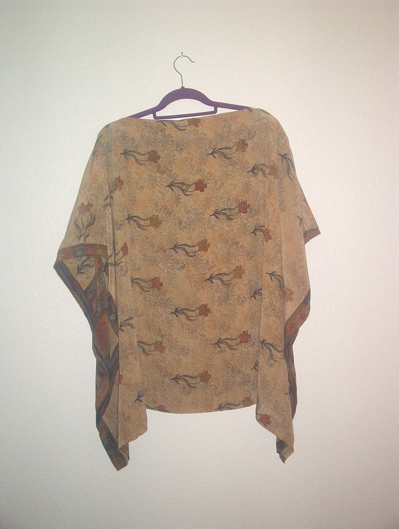 APRILE women/'s silk poncho-M to XXXL-handmade USA