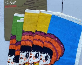 Vintage 1970s Ken Scott for Zucchi Italian Linen Tea Towels – Set of 6