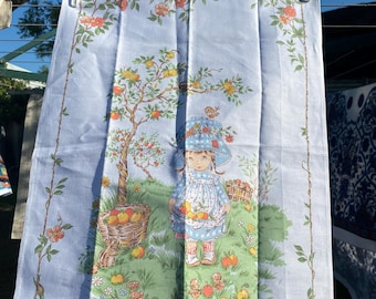 Rare Find! Vintage Italian Annaliese Mansell Print BV Tea Towel Made in Italy