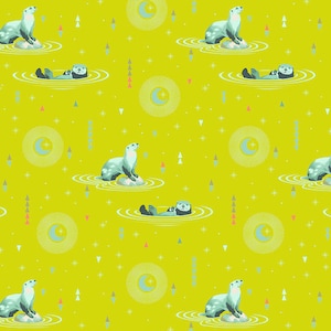 Tula Pink Spirit Animal Otter and Chill Sun Kissed fat quarter