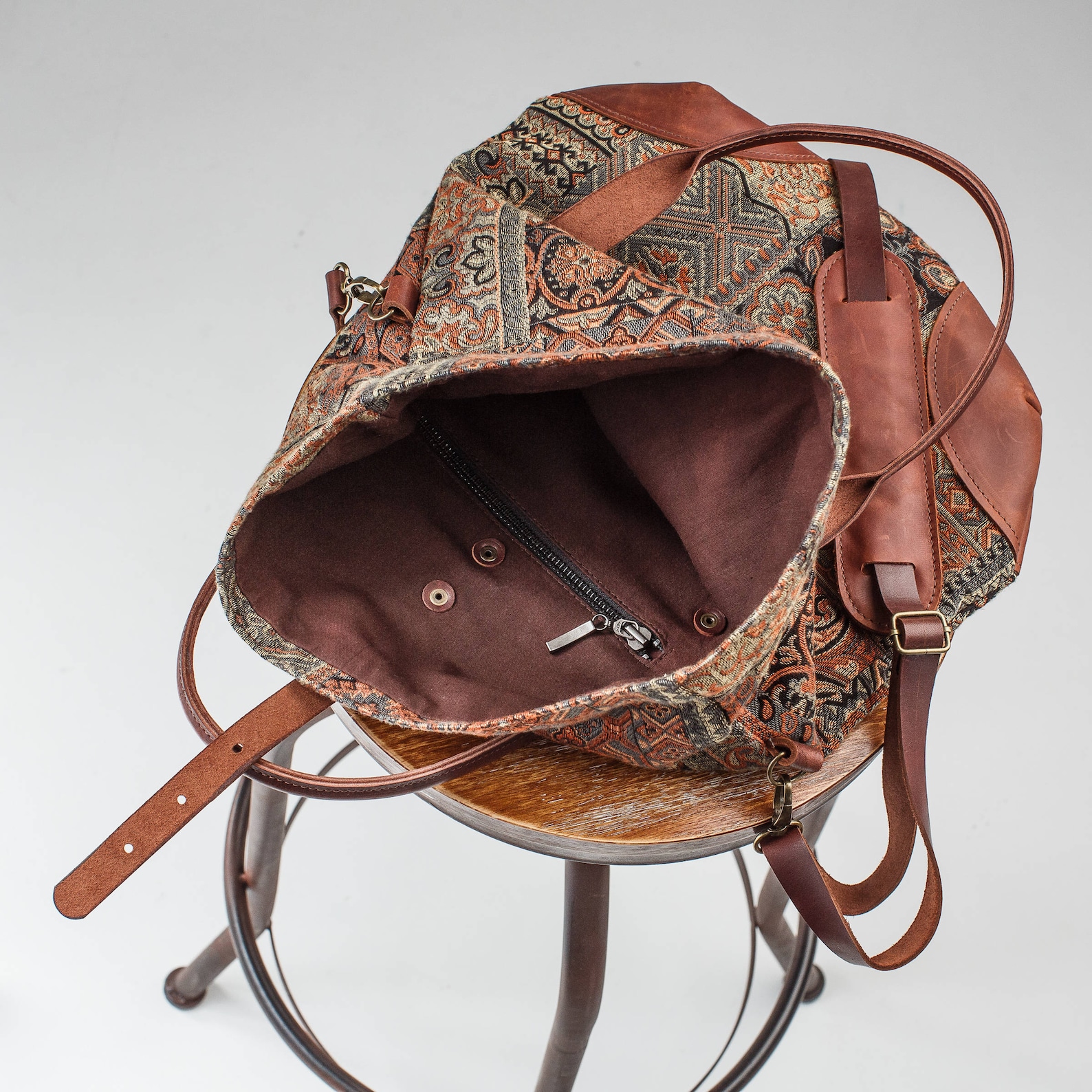 Crossbody Tapestry Bag for Women Leather Fabric Foldover  Etsy