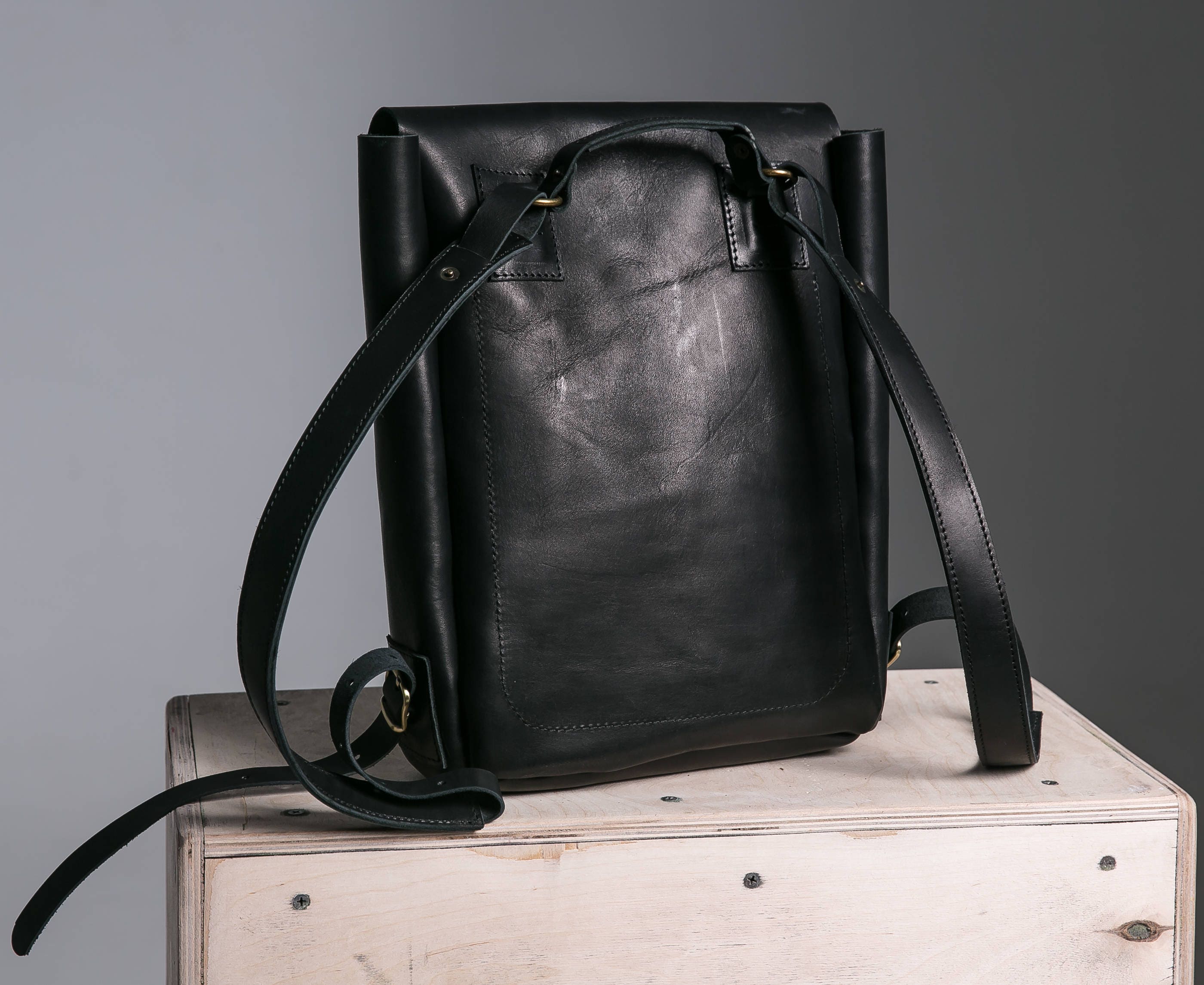 Leather Black Laptop Backpack for Women Men Hipster Travel | Etsy